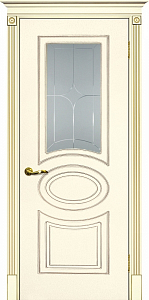 Товар Межкомнатная дверь Смальта 03 Слоновая кость ral 1013патина золото